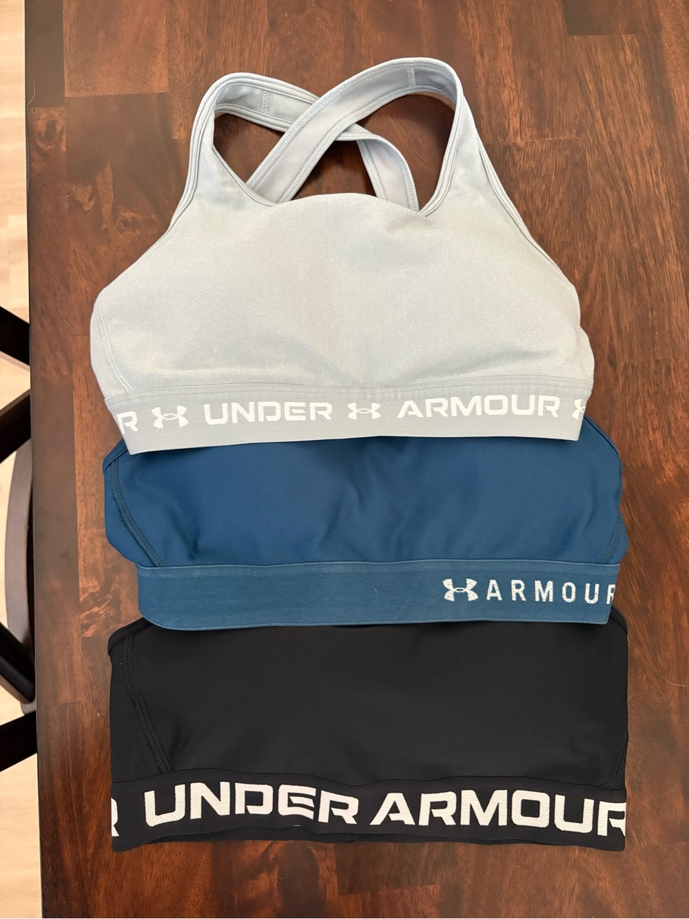 Under Armour Women's 3-Pack Racerback Sports Bras - Light Gray, Teal, Black